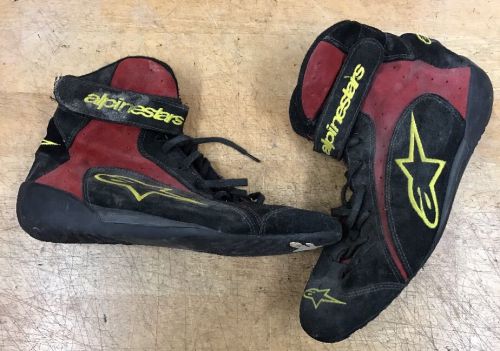 Alpinestars racing shoes men&#039;s high top red black iso fia race boots sz 11