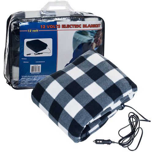 Trademark tools 12v plaid electric warm blanket cover for automobile car vehicle