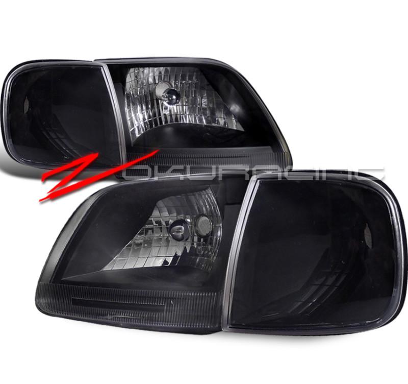 97-03 ford f150 expedition headlights+signal corner blk