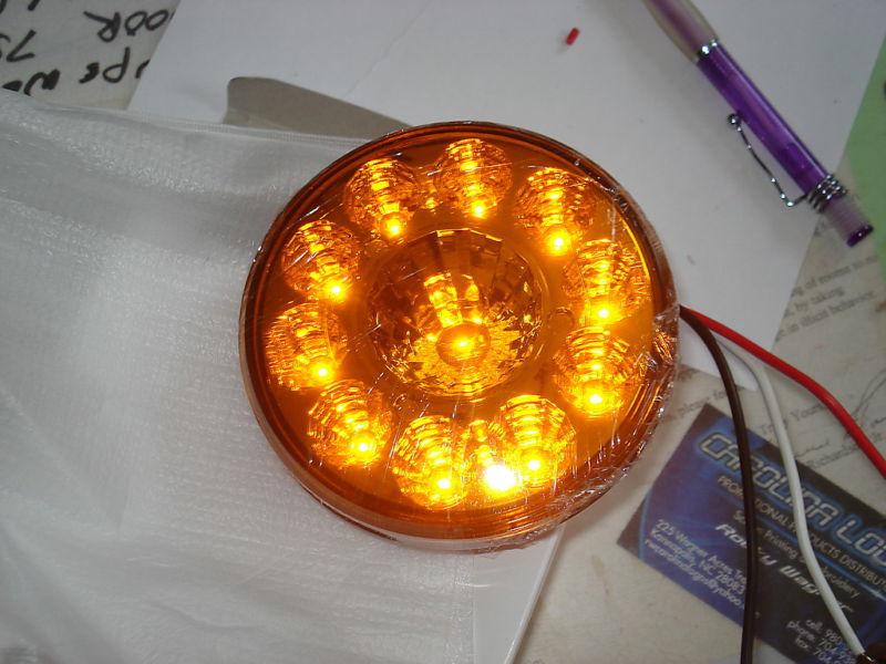 4" led truck/trailer lights, amber, 11 led, new, 3 wire