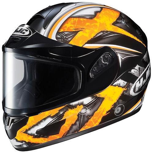 Hjc cl-16 shock full face snowmobile helmet yellow size x-small