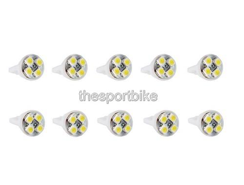 New 10 x led t10 194 168 w5w 4 smd car light bulbs white side wedge lamps