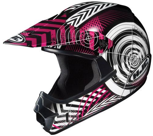 Hjc cl-xy youth wanted  motocross helmet black, white, pink large
