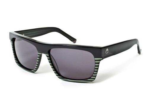 Dragon viceroy sunglasses, black green stripe frame/grey lens