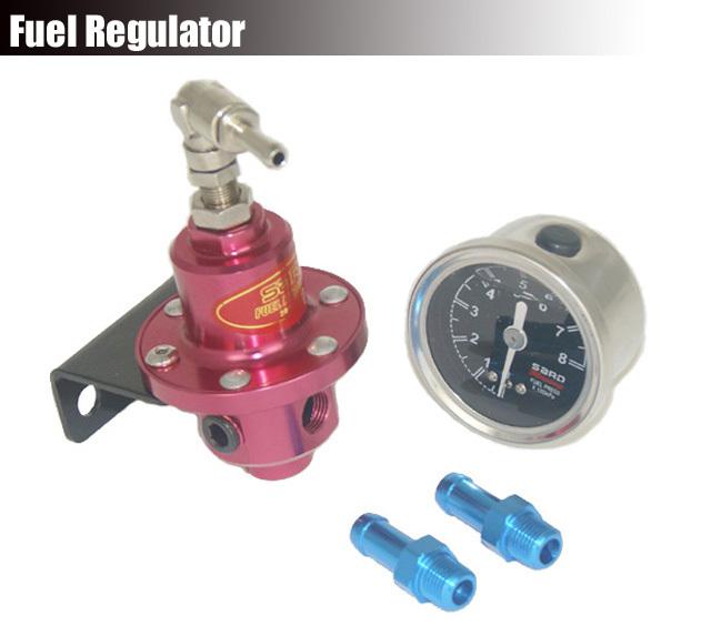 Sard adjustable turbo fuel pressure regulator w/ oil gauge meter red rx7 s13 s14