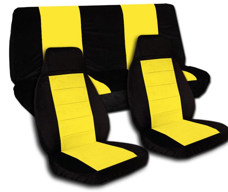 Jeep wrangler yj car seat covers(fr+rear) black and yellow