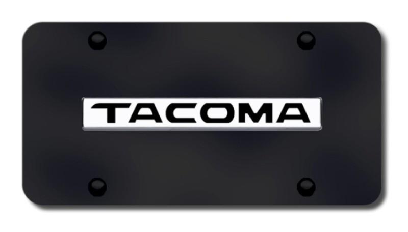 Toyota tacoma name chrome on black license plate made in usa genuine