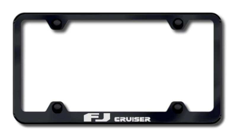 Toyota fj cruiser wide body laser etched license plate frame-black made in usa
