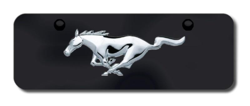 Ford mustang horse chrome on black mini-license plate made in usa genuine