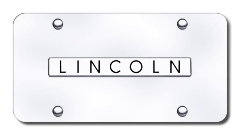 Ford lincoln name chrome on chrome license plate made in usa genuine