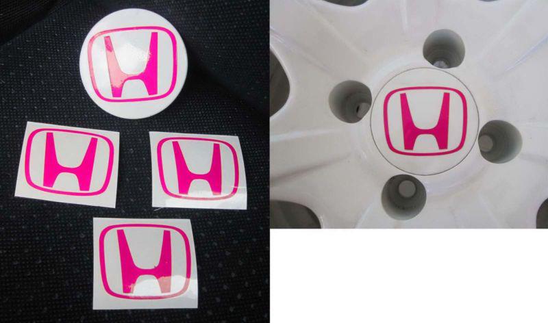 Honda wheel logo for cap decals stickers jdm illest slammed  vinly 2x1.6"pink