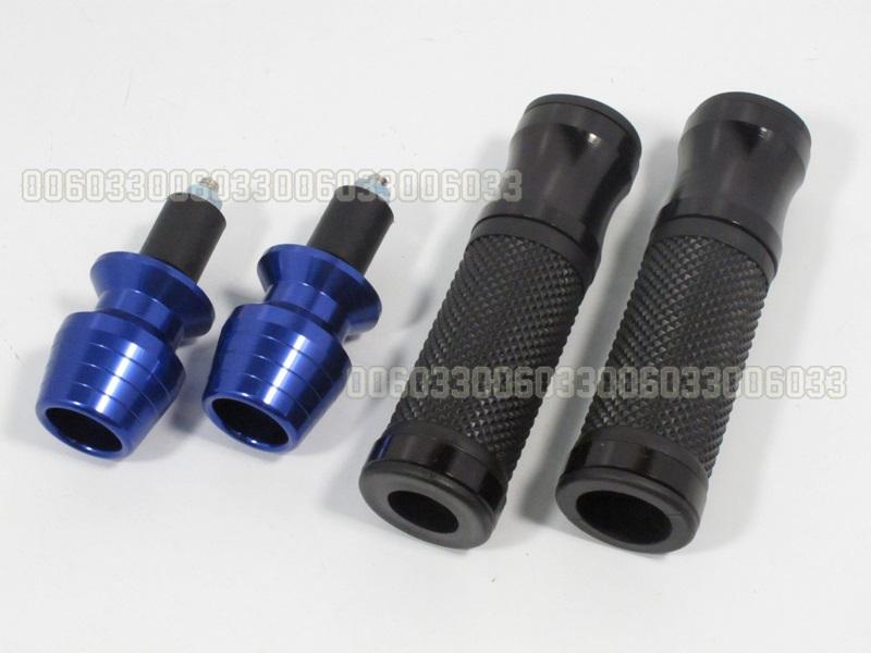Motorcycle chrome barends bar ends hand grips 7/8” blue 7days 7/8 inch