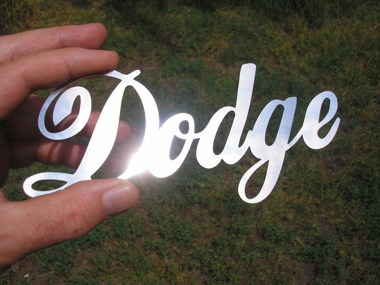 Dodge logo, metal, new (jus-dod-3n)