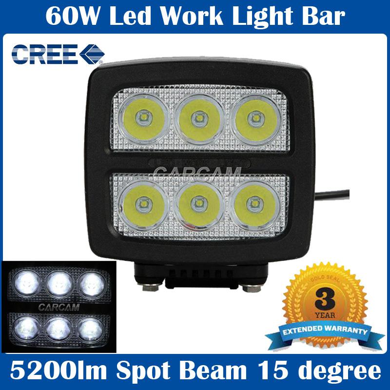 60w 5200lm cree led work light spot offroad truck utv lamp save 120w/180w/300w