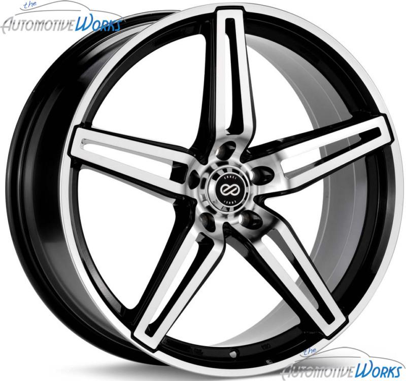 18x8 enkei razr 5x110 +40mm black machined rims wheels inch 18"