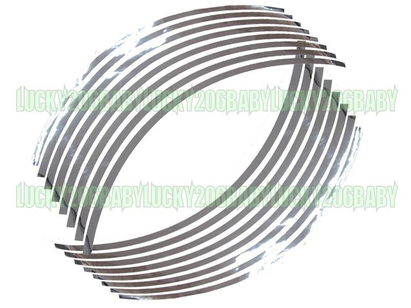 Reflective rims sticker wheel stripe tapes 17" silver 5