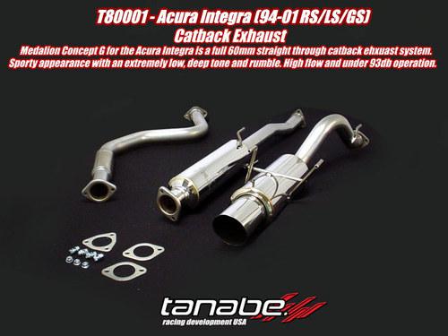 Tanabe concept g catback exhaust for 90-91 integra hatch t80029