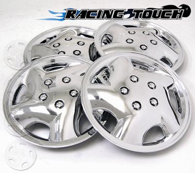 #852 replacement 14" inches metallic chrome hubcaps 4pcs set hub cap wheel cover