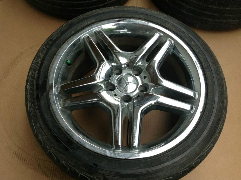 Mercedes benz s500 s430 amg chrome wheel tire rim 265/40 18 2204013502