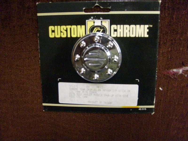 Custom chrome tear drop dip stick cover 37-271