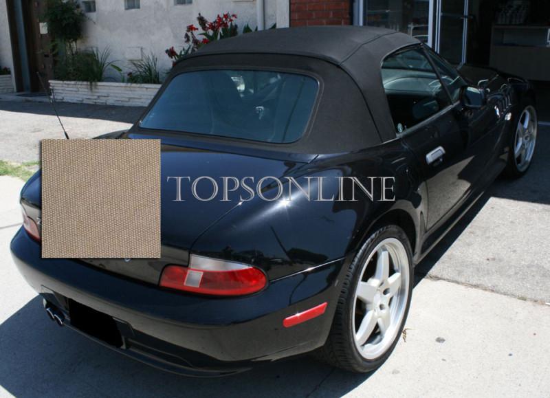 Bmw z3 & m roadster convertible top with window, factory twillfast cloth, beige
