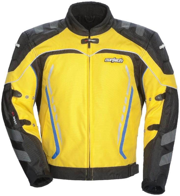 Cortech gx sport series 3 yellow xl textile motorcycle riding jacket