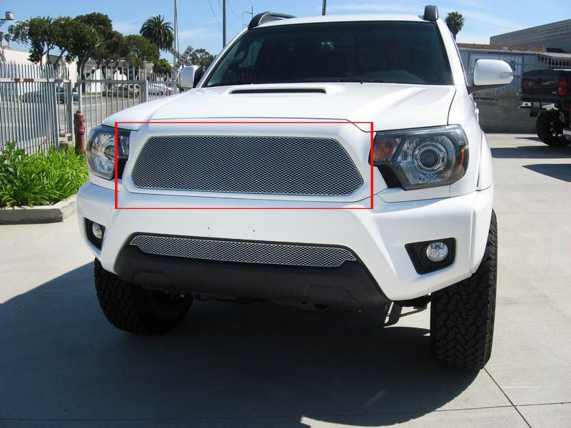 2012-2013 toyota tacoma & x-runner grillcraft silver upper grille mx grill