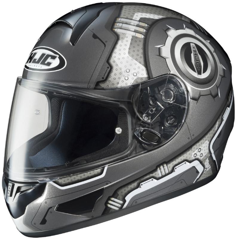 Hjc cl-16 machine grey white large l lg lrg motorcycle helmet