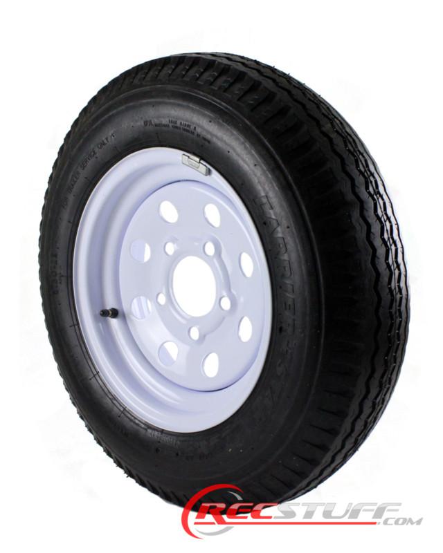 5.30x12 carrierstar trailer tire lrd/5 bolt white mod rim combo(pair)-balanced!!