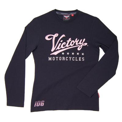 Victory women's long sleeve tshirt black/pink  sz medium  286325603