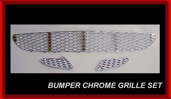 03-06 w211 e-class bumper grille chrome mesh e320 e350 e500 3 pieces set front 
