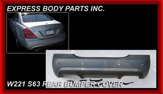 Mercedes s550 s600 s63 s65 amg rear bumper cover body kit 2007- w/ hole w221