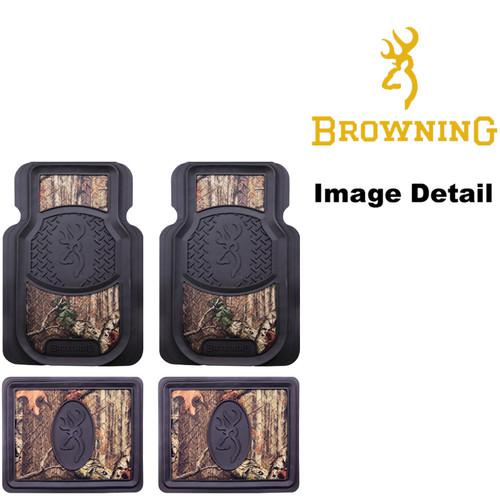 Front & rear seat floor mats - car truck suv - browning buckmark camo camouflage