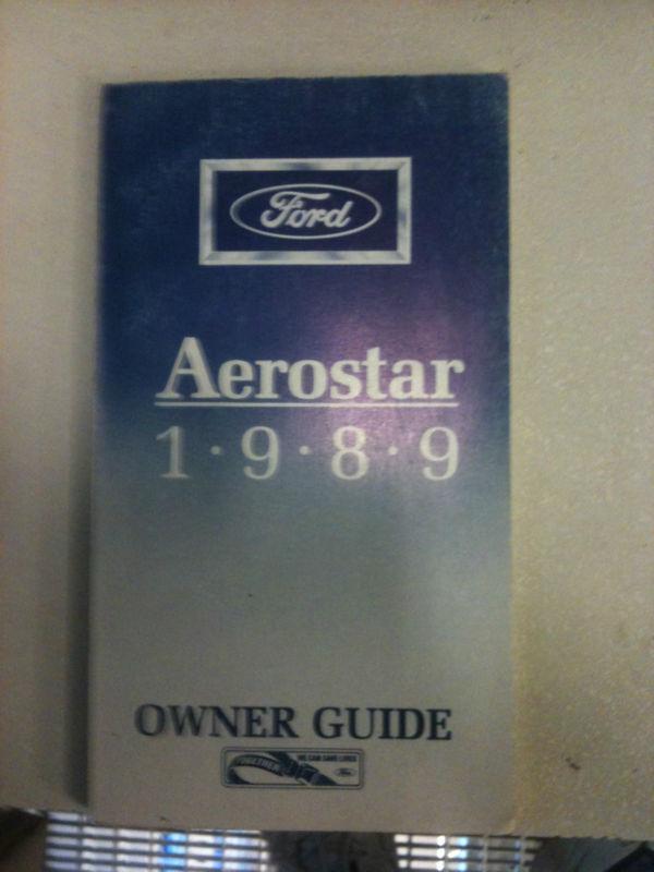 Owners manual 1989 ford aerostar