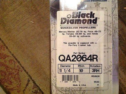 Quicksilver "black diamond 11 1/4 x10 aluminum prop - new" qa2064r