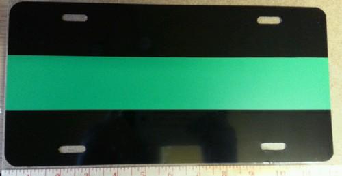 Thin green line licence plate tag military park ranger aluminum 12"x6" standard