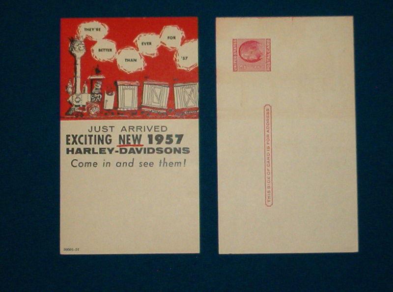 Harley davidson 1957 announcement post card *n.o.s.*