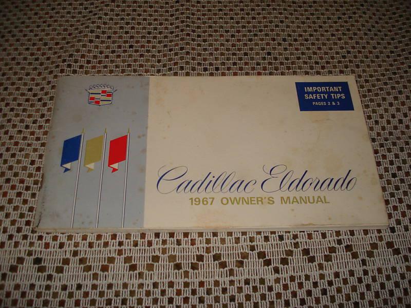 1967 cadillac eldorado owners manual original rare book