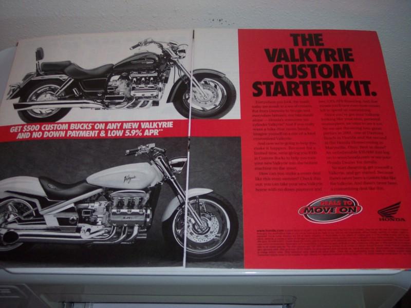 2001 honda valkyrie  motorcycle two page photo ad 