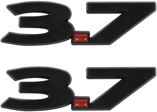 2011-2012 ford mustang v6 fender emblems "3.7" black