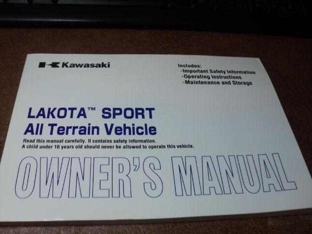 2002 kawasaki kef300 kef 300 lakota sport  owners manual nos oem p/n 99987-1055