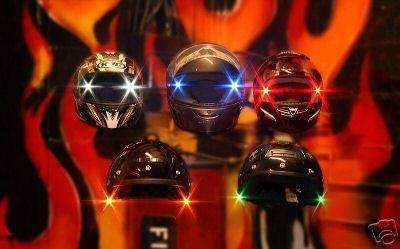 Motorcycle helmet safety led lighting system - head lites - helmet lights - wow!