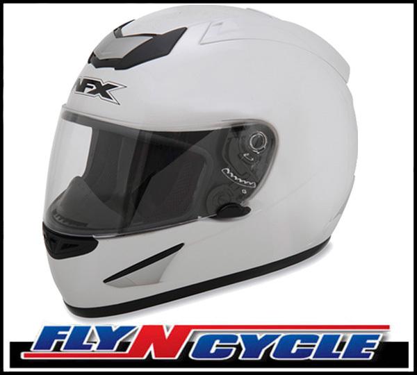 Afx fx-95 solid pearl white xs full face motorcycle helmet dot ece