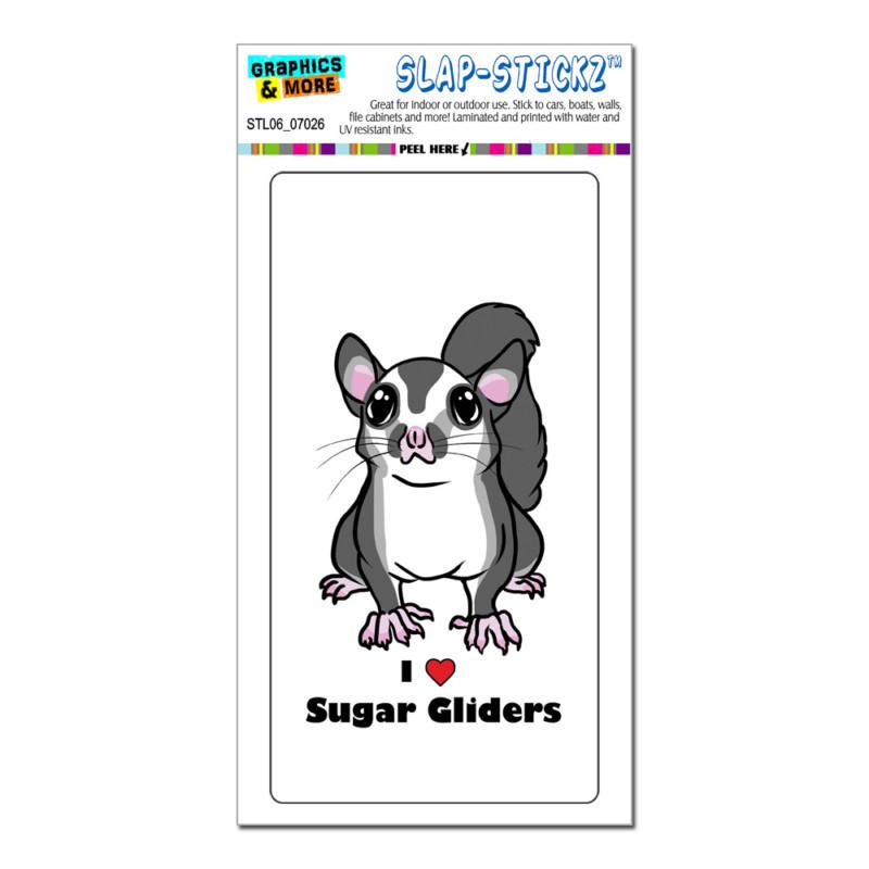 Sugar glider i love heart pet animal cute on white - slap-stickz™ bumper sticker