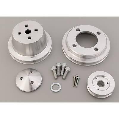 March performance pulley kit v-belt aluminum clear ford 302/351w kit