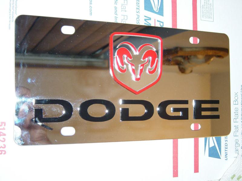 New dodge red ram 3d logo emblem mirror license plate official dodge licensed