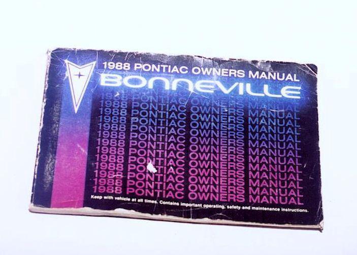 1988 pontiac bonneville owners manual nice!!