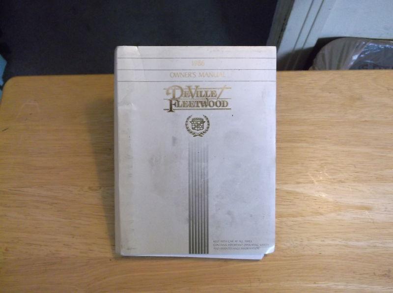 1986 cadillac deville & fleetwood owner manual