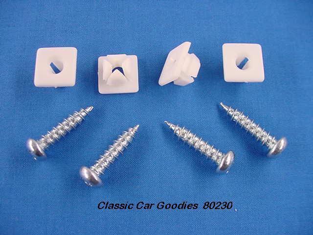 License plate bolts (4) "sheet metal screws + plastic inserts"