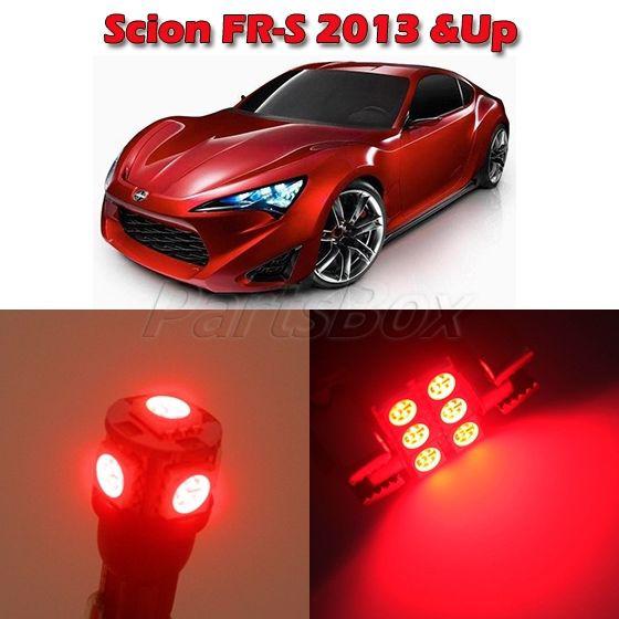3 red interior map door step courtesy light lamp package for scion fr-s 2013